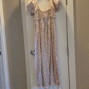 Doen Floral Maxi Dress with Ruffled Bodice